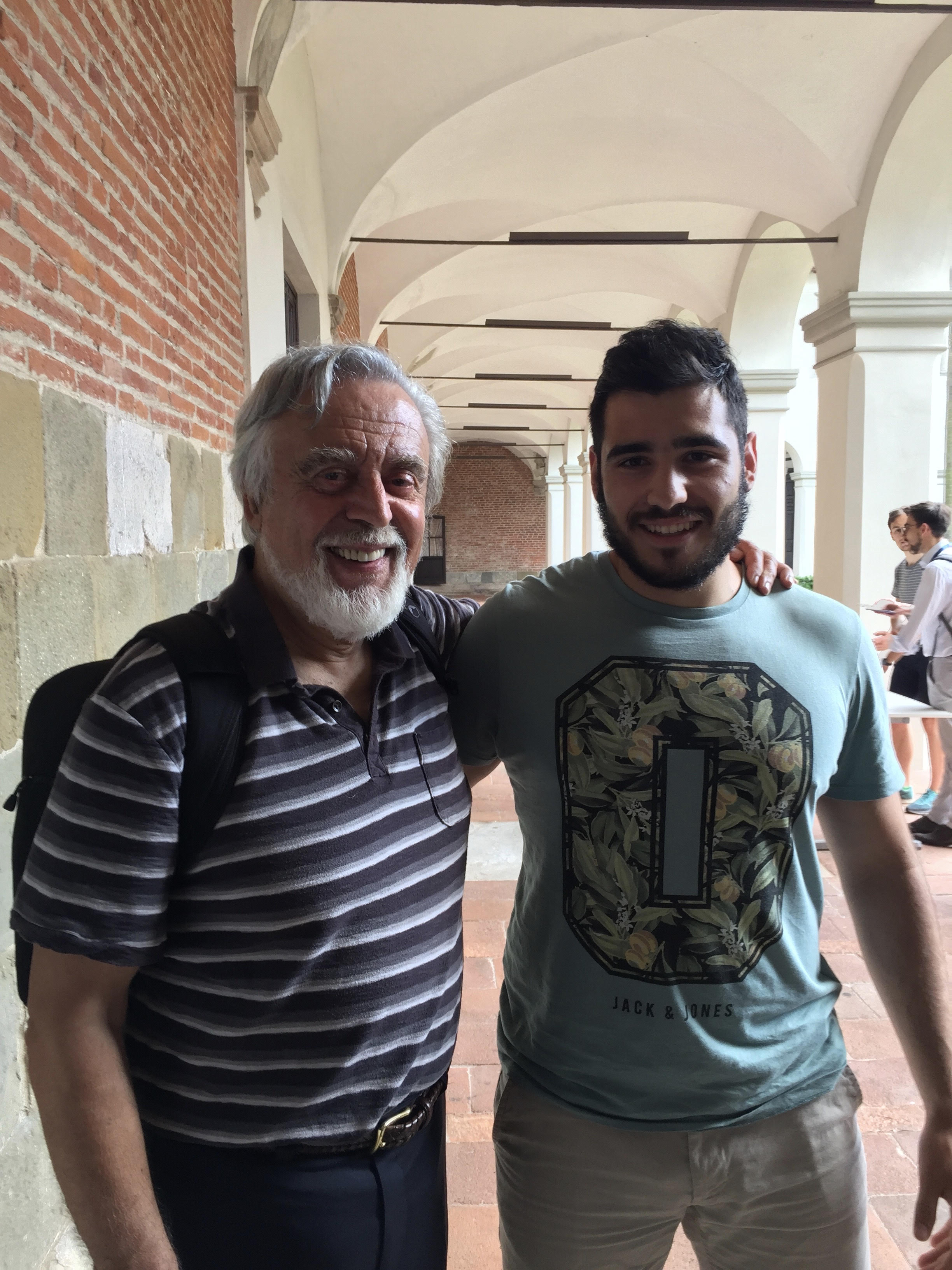 Alessio with Prof. Bertsekas at a summer school